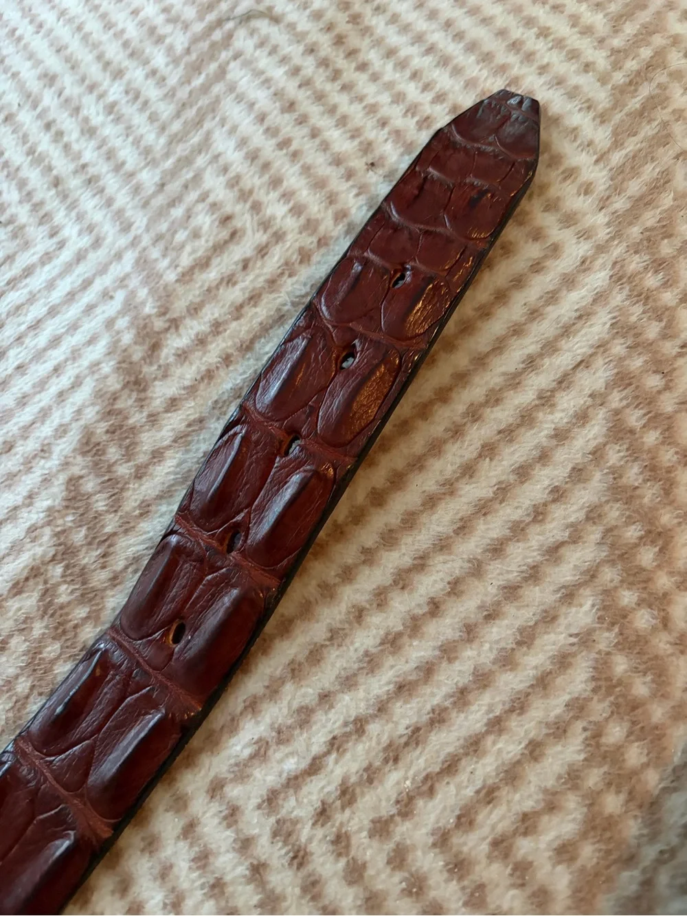 Australian Genuine Hornback Crocodile Belt Brown 40